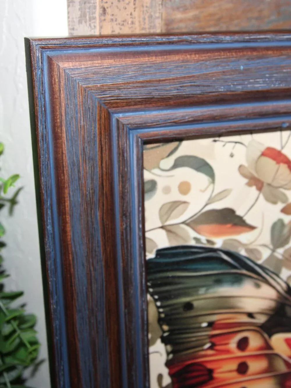 Ornate Eclectic Moody French Country BOHO Farmhouse Butterfly Floral Picture